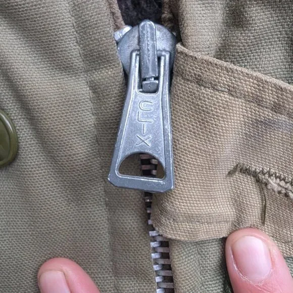 Vintage Canadian Military Army Parka Olive Green Combat Field Jacket Lined - Picture 7 of 12